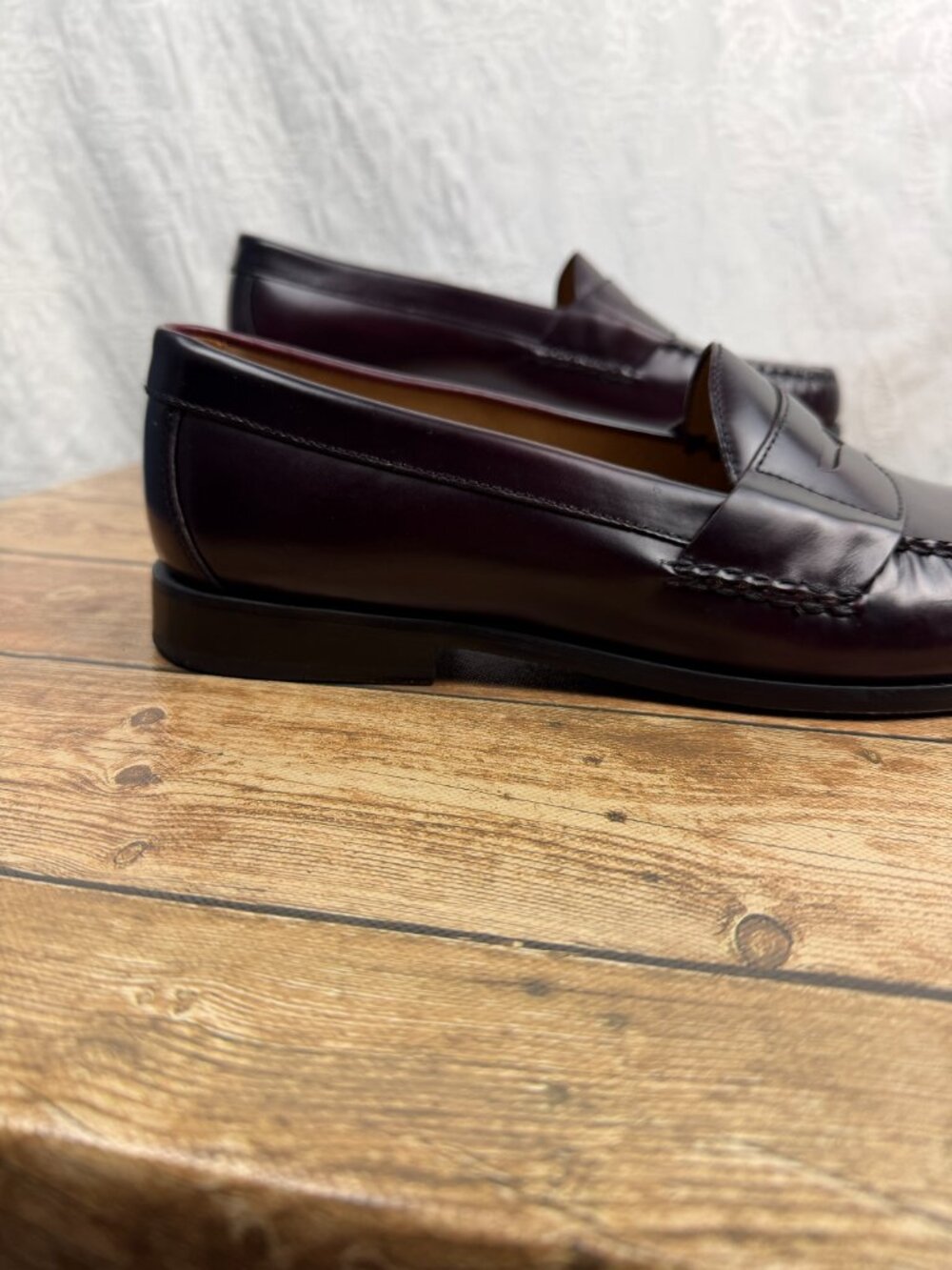 Johnston & Murphy Men’s Penny Loafers Burgundy Leather Size 13 - Picture 2 of 11